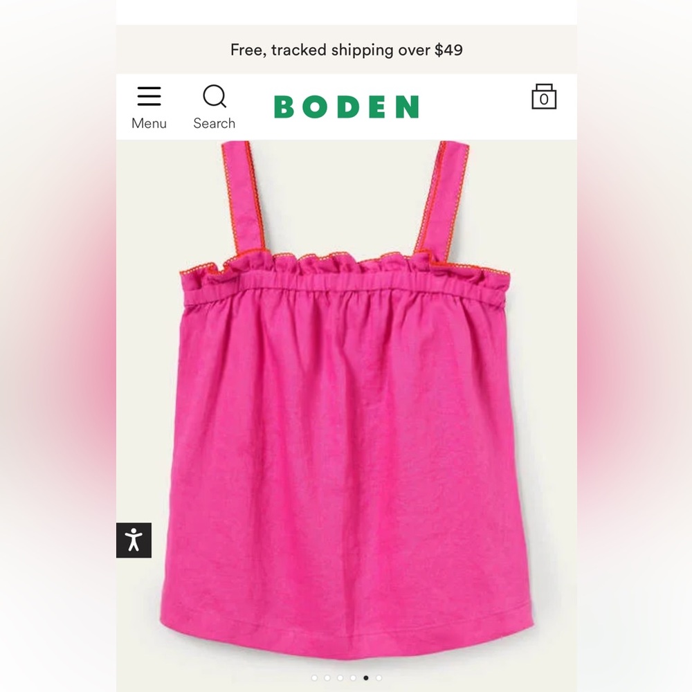 NWT Boden Linen Pink top Size 8 gorgeous!